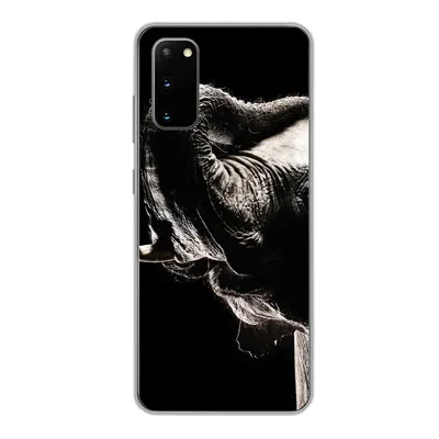 Produktbild von MuchoWow® Handyhülle Schutzhülle Hülle für Samsung Galaxy S20 Elefant - Schwarz - Tiere - Porträt Silikon Softcase Handy Hülle - Bild