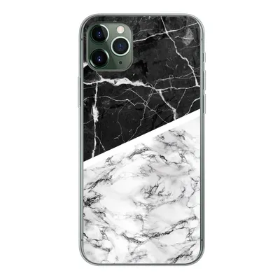 Produktbild von MuchoWow® Handyhülle Schutzhülle Hülle für iPhone 11 Pro Max Marmor - Schwarz - Weiß Silikon Softcase Handy Hülle - Schutz
