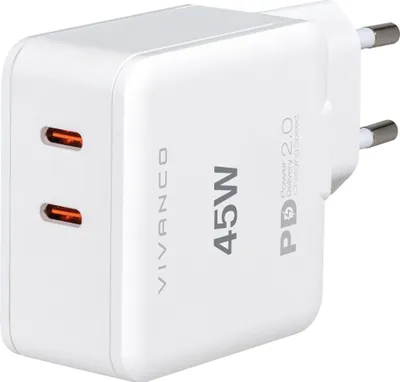 Produktbild von ViVanco™Super Fast Power Delivery Dual, Drinnen, AC, Weiß