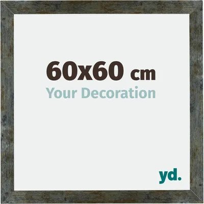 Immagine prodotto di Cornice per quadri di 60x60 cm, realizzata in MDF, con vetro acrilico e vetro riflettente, ideale per esporre opere d'arte