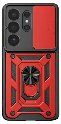 Produktbild von Mayaxess, Hülle mit Kameraschiebeschutz und Magnetring für Samsung S26 Ultra, Rot