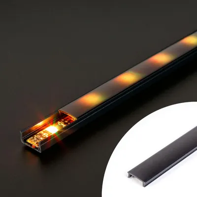 Produktbild von LED-Aluminiumprofilabdeckung – schwarz – 1000 mm (für 41010/41011) 1 Stück [41010M1-BK]