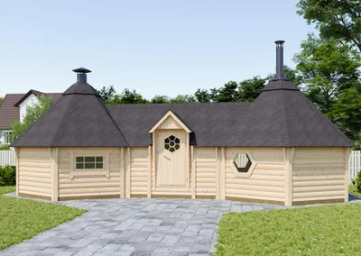Produktbild von Fjordholz Grillkota + Saunakota Modell Tobi  22 m²
