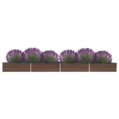 Image de Parterre de jardin surélevé Acier galvanisé 600x80x45 cm Marron