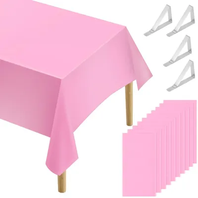 10 rosa Tischdecken, rechteckig, 137 x 274 cm