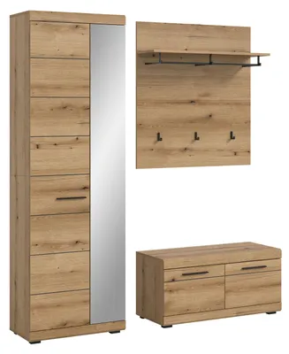 Produktbild von Scout Garderobenmöbel Set 3 Teile Eiche Nachbildung.