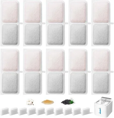Produktbild von Ersatzfilter für Katzenfontänen, 20-teilig, Aktivkohle und Schaumfilter