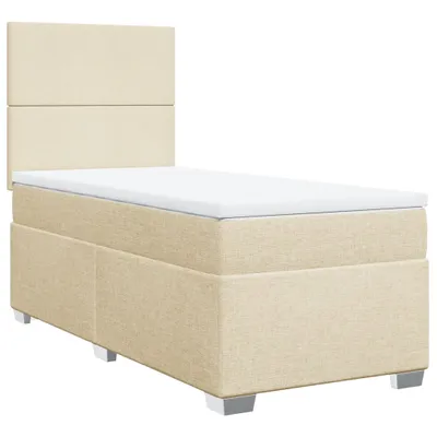 Produktbild von vidaXL Boxspringbett mit Matratze Creme 90x200 cm Stoff
