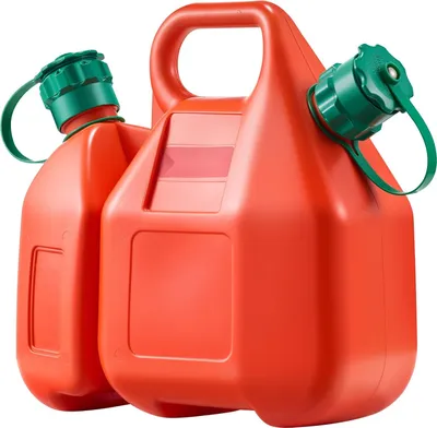 Produktbild von Benzin-/Kraftstoffkanister - Kombi-Kanister - Volumen 6 L Kraftstoff + 1,9 L Ölbehälter - Mit Ausgießer - Max. Durchfluss 5,5 L/min - Für Auto, Motorrad, ATV & UTV