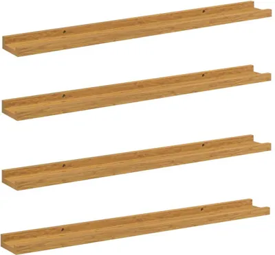 Image de vidaXL Étagères murales, lot de 4, beige, 80 x 9 x 3 cm, matériau composite bois