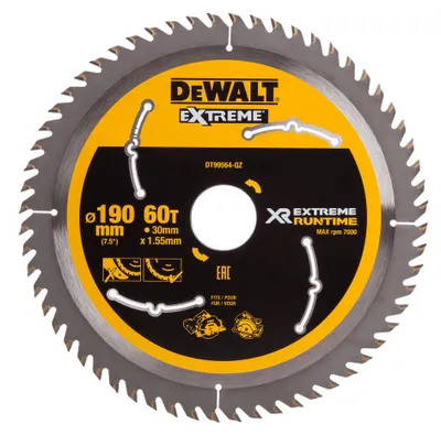 Kreissägeblatt 190x30 mm 60 Zähne DEWALT DT99564 XR EXTREME RUNTIME