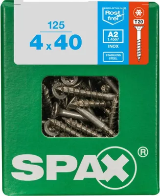 Produktbild von SPAX 4197000400407, Schraube, Edelstahl, Holz, Flachkopf, Torx, Edelstahl