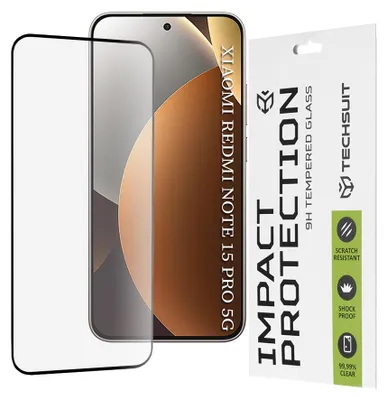 Obrázek produktu pro Techsuit – 111D Full Cover / Full Glue Glass ochranné sklo na displej pro Xiaomi Redmi Note 15 Pro 5G – černé