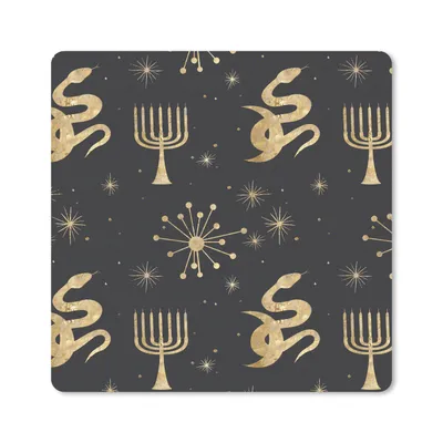 Produktbild von MuchoWow® Mauspad Mousepad Muster - Mond - Gold 30x30 cm - Mousepads - Maus Mat - Pad - Mausunterlage - Gaming