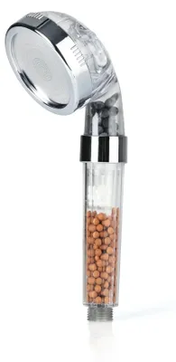 Immagine prodotto di Doccetta Spa 3in1 con Perle Minerali - Pioggia, Massaggio e Benessere, 344 Ugelli, Risparmio 30% Acqua, Tubo 1/2', Ø8x23,8cm