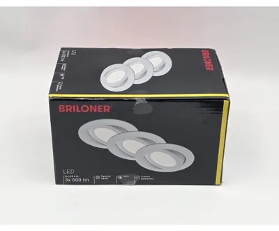Obrázok produktu pre Briloner LED vstavané svetlo sada 3 plastových bielych otočných
