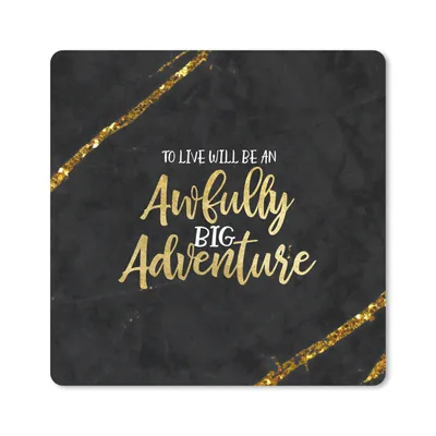Produktbild von MuchoWow® Mauspad Mousepad Zitate - Abenteuer - Gold - Glitzer 30x30 cm - Mousepads - Maus Mat - Pad - Mausunterlage - Gaming