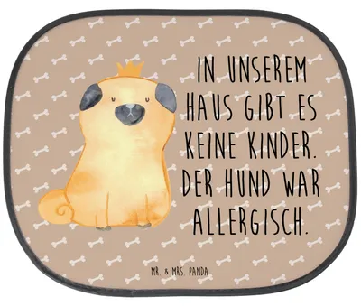 Produktbild von Mr. & Mrs. Panda Auto Sonnenblende Mops Krone - Hundeglück - Geschenk, Allergisch, Sonnenschutz für, Königlich, Hund, Hitzeschutz, Autoscheiben, Sprüche, Haha, König