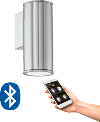 Produktbild von EGLO crosslink Außen-Wandlampe RIGA, Smart Home Außenleuchte, Wandleuchte aus verzinktem Stahl und Kunststoff,Lampe, warmweiß, dimmbar, IP44