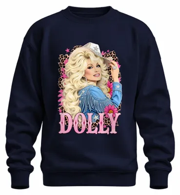 Produktbild von Dolly Parton Country Musik Legende Cowgirl Western Sängerin Sweatshirt Pullover, Navy, S