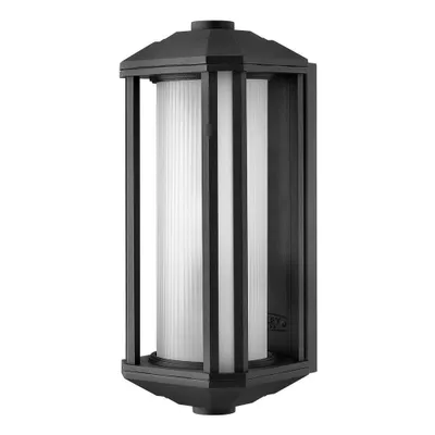 Zdjęcie produktu dla Kinkiet zewnętrzny Castelle czarny 1xE27x60W aluminium wym:38,3x15,2x18cm IP44 Quintiesse