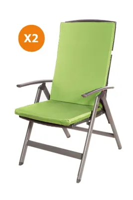 Zdjęcie produktu dla Poduszka na krzes³o z oparciem 2szt | poduszka ogrodowa 110x47x4cm limonka | poduszka na fotel | poduszka na krzes³o ogrodowe