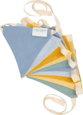 Produktbild von Little Dutch Wimpelkette Blau aus 100% Baumwolle für Baby- und Kinderzimmer