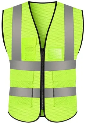 Produktbild von Sicherheitsweste XL - Reflexiv/Mesh - Hohe Sichtbarkeit - Unisex - Mehrfachpocket - Atmungsaktiv/Abbaufest - Reflexive Weste