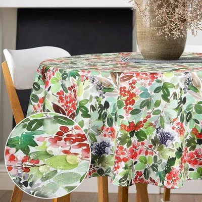 Zdjęcie produktu dla Wodoodporny obrus 150 cm, poliester, czerwony