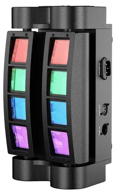 Zdjęcie produktu dla Reflektory ruchome, diody LED RGBW, obrotowe efekty stroboskopowe, wtyczka EU
