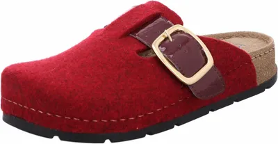 Produktbild von Rohde Damen Pantoffel Hausschuh Filz Clog Schnalle Memoryfußbett D.Soave 6012, Größe:39 EU, Farbe:Rot
