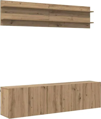 Immagine prodotto di vidaXL - Set di 6 unità per televisore, materiale composito in legno effetto rovere artigianale