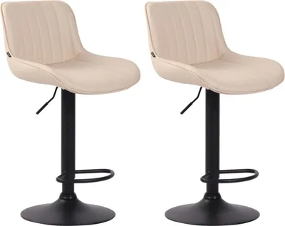 Produktbild von 2er Set Barhocker Lentini Kunstleder schwarz creme