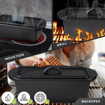 Produktbild von Backform mit Deckel, Silikon, 3,5 l, Gusseisen