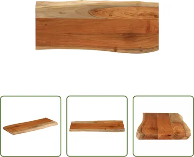 Produktbild von The Living Store Tischplatte 80x40x3,8 cm Rechteckig Massivholz Akazie Baumkante