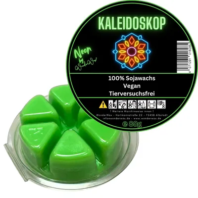 Produktbild von WonderWax Duftwachs Wax Melts für Duftlampe, 6 Ecken Neon Duftmelt Wachsmelt Sojawachs Duftwachs Kreis für Raumdüfte, Wachs Duftöl Winter Indoor Schmelzen für Aromalampe Kaleidoskop
