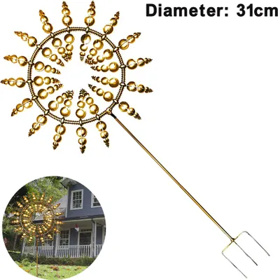 Produktbild von Einzigartige,und,magische,Metall-Windmühle-Kinetik,,Metall-Wind-Spinner,mit,Metall-Gartenpfahl,,perfekte,Gartendekoration,und,Geschenkidee
