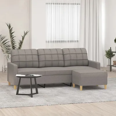 Obrázok produktu pre Maison Exclusive – trojsedačka s podnožkou, farba taupe, 180 cm, látka