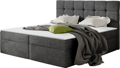 Produktbild von MIRJAN24 Boxspringbett Nele, Ehebett mit zwei Bettkästen, Doppelbett mit Topper (Farbe: Muna 10, Größe: 180x200 cm)