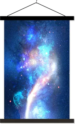 Produktbild von MuchoWow® Textilposter Sterne - Blau - Weltraum 120x180 cm mit schwarzem Rahmen - Fotos