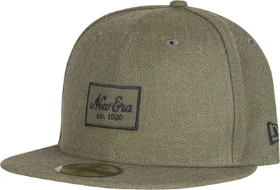 Produktbild von New Era 59Fifty Fitted Cap - HEATHER SCRIPT oliv - 7 3/8