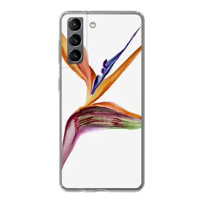 Produktbild von MuchoWow® Handyhülle Schutzhülle Hülle für Samsung Galaxy S21 Strelitzia - Aquarell - Blumen Silikon Softcase Handy Hülle - Softcase