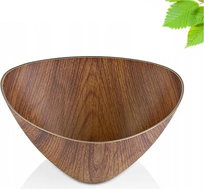 Zdjęcie produktu dla Miska Trójkątna Salaterka Plastikowa Drewnopodobna na Sałatki 20cm