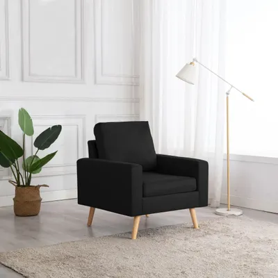 Image de The Living Store Fauteuil noir tissu