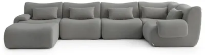 Produktbild von MILYSOFA SOFATIME 5-Sitzer-Modul-Ecksofa mit Chaiselongue, feiner Schlingenstoff, Wolkengrau