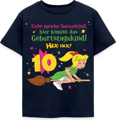 Produktbild von Spreadshirt Bibi Blocksberg Geburtstagsdesign 10 Jahre Kinder T-Shirt, 98/104 (3-4 Jahre), Navy