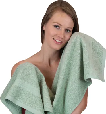 Produktbild von Betz Handtuch PREMIUM 100% Baumwolle 50x100 cm Gesicht- Hände- Körper- Handtuch Farbe - heugrün