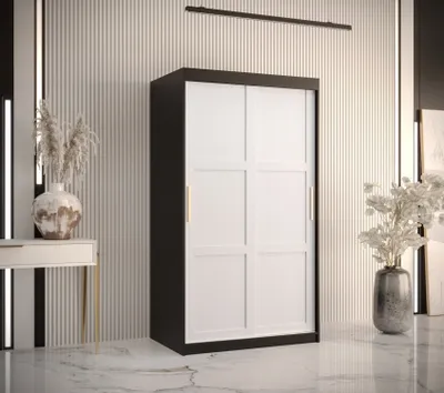 Produktbild von Kleiderschrank RAISA 1 – Breite 100 cm, schwarz / weiß