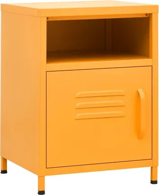 Obrázek produktu pro vidaXL Noční stolky 2 ks hořčicově žluté 35x35x51 cm ocelové