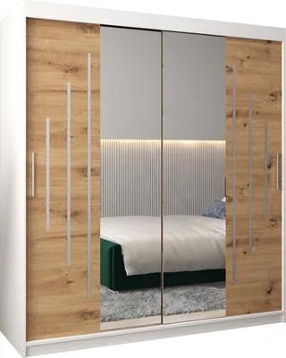 Produktbild von Kleiderschrank, Schiebetürenschrank Schlafzimmer, Schrank mit Spiegel YORK 1 180 cm
